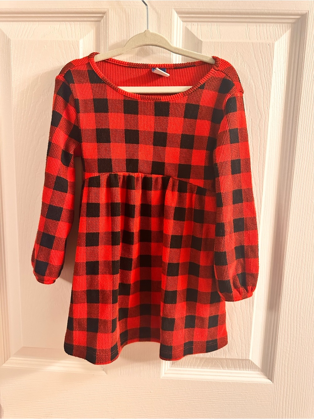 Old Navy Red and Black Buffalo Plaid Knit Dress 2T